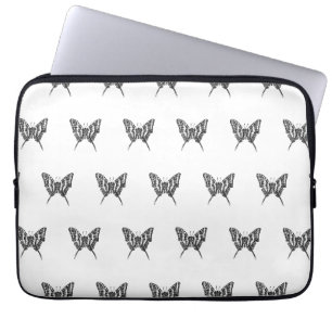 Capa Para Notebook Borboleta Zebra Preto e Branco Padrão de Desenho a