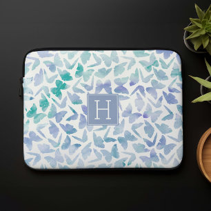 Capa Para Notebook Borboletas Aquarelas Monograma