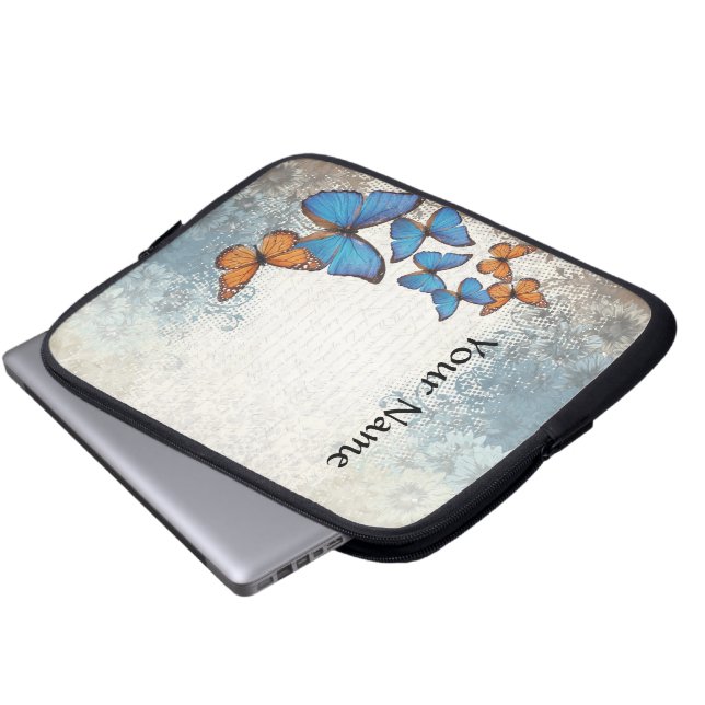 Capa Para Notebook Borboletas azuis (Frente Inferior)