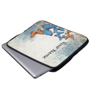 Capa Para Notebook Borboletas azuis