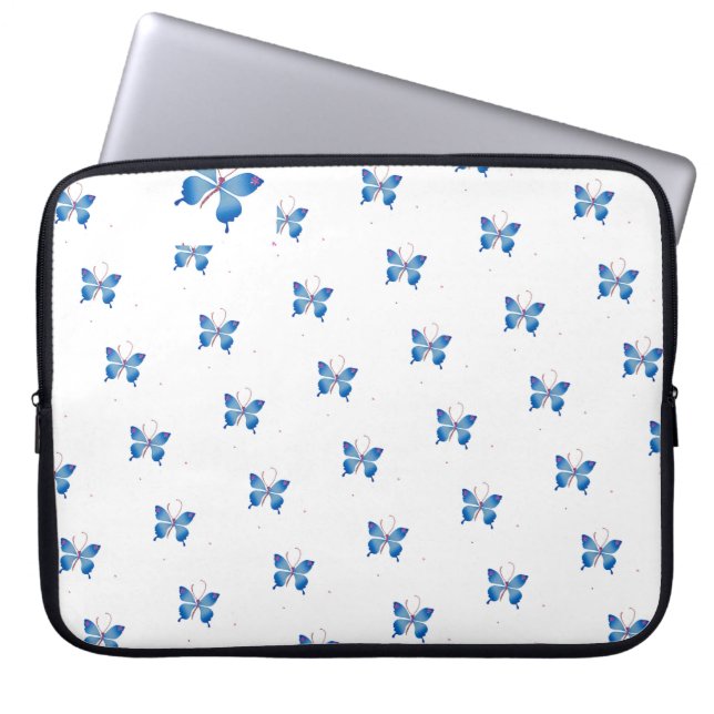 Capa Para Notebook Borboletas Azuis Infinitas: Símbolo de Amor Achemp (Frente)