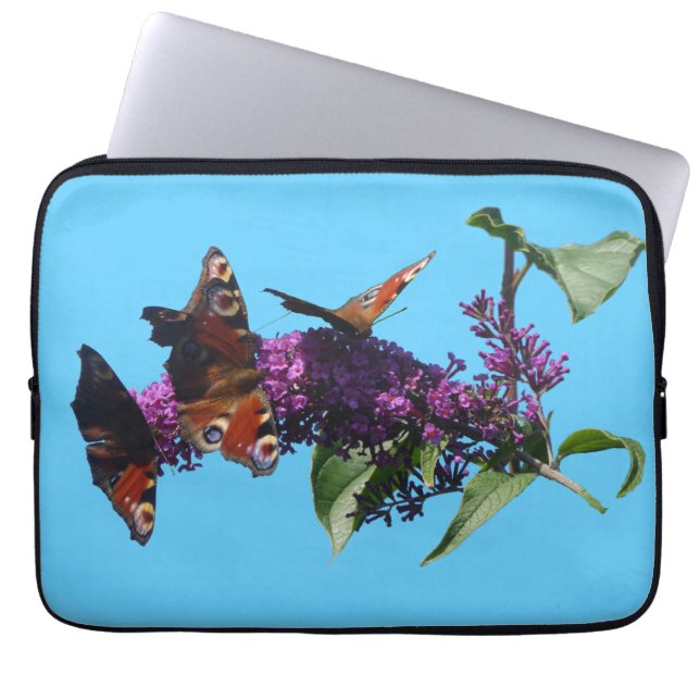 Capa Para Notebook Borboletas de Peacock em Budleja Eletrônicos Bag (Frente)