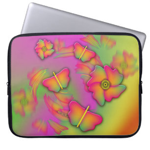 Capa Para Notebook Borboletas e flores