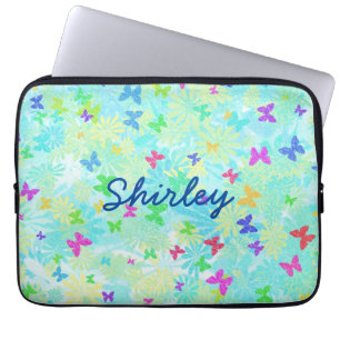 Capa Para Notebook Borboletas e margaridas coloridas por Shirley Tayl