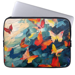 Capa Para Notebook Borboletas em Movimento – Voo Abstrato Expressivo