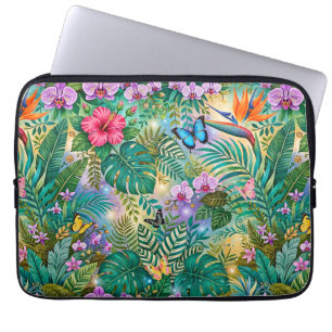 Capa Para Notebook Borboletas Flores Fantasia da Selva Alegre