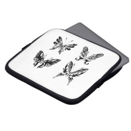 Capa Para Notebook Borboletas Pretas E Brancas