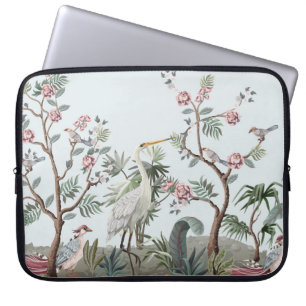 Capa Para Notebook Borda no estilo chinoiserie com cegonhas e peônias