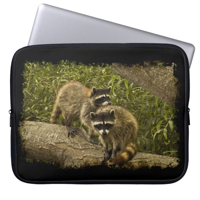 Capa Para Notebook Borda Preta dos Raccóons (Frente)
