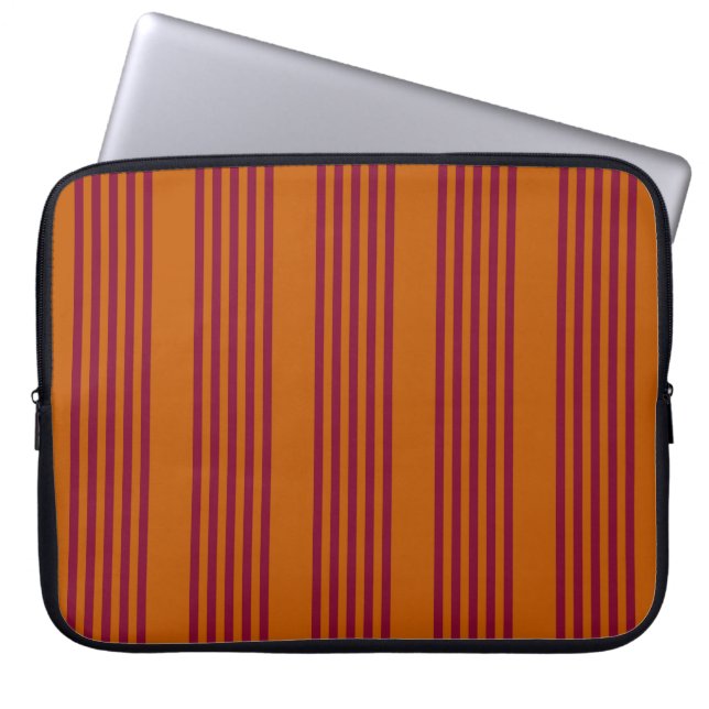 Capa Para Notebook Borgonha vermelha e laranja queimada, 5 trilhas. (Frente)