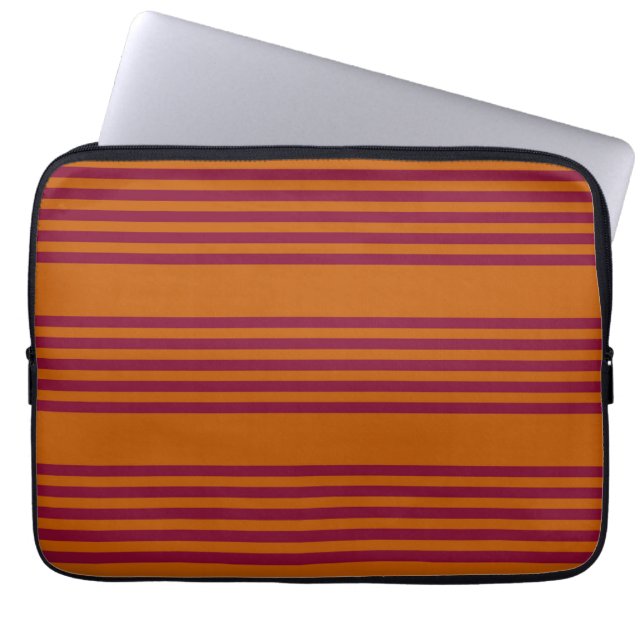 Capa Para Notebook Borgonha vermelha e laranja queimada, 5 trilhas. (Frente)