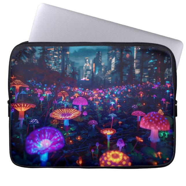 Capa Para Notebook Bosque Neon Glowfall 13'  (Frente)