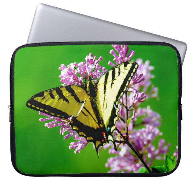 CAPA PARA NOTEBOOK BOTÃO AMARELO EM FLORES DE TINTA (Frente)
