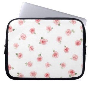 Capa Para Notebook Botão de Rosa Rosa Floral Aquarela Vintage Rosa Br