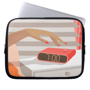Capa Para Notebook Botão de snooze do despertador da mão das mulheres