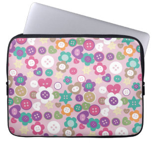 Capa Para Notebook Botões de costura de amor rosa