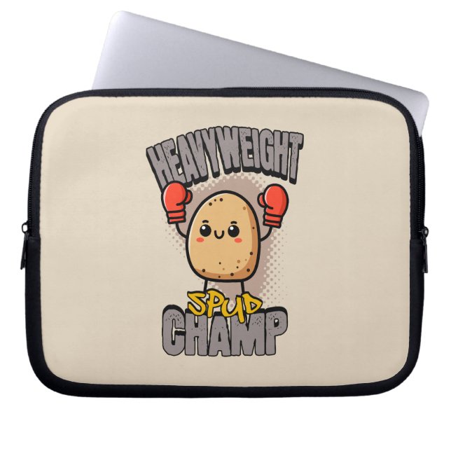Capa Para Notebook Boxe de Batata Campeão dos Pesos Pesados Spud (Frente)