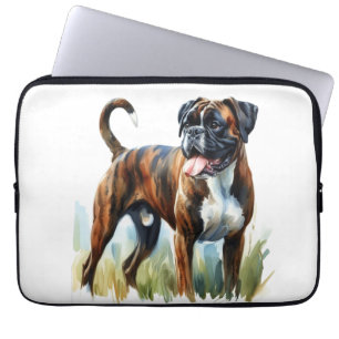 Capa Para Notebook Boxer de Brindle apresentado em Watercolor