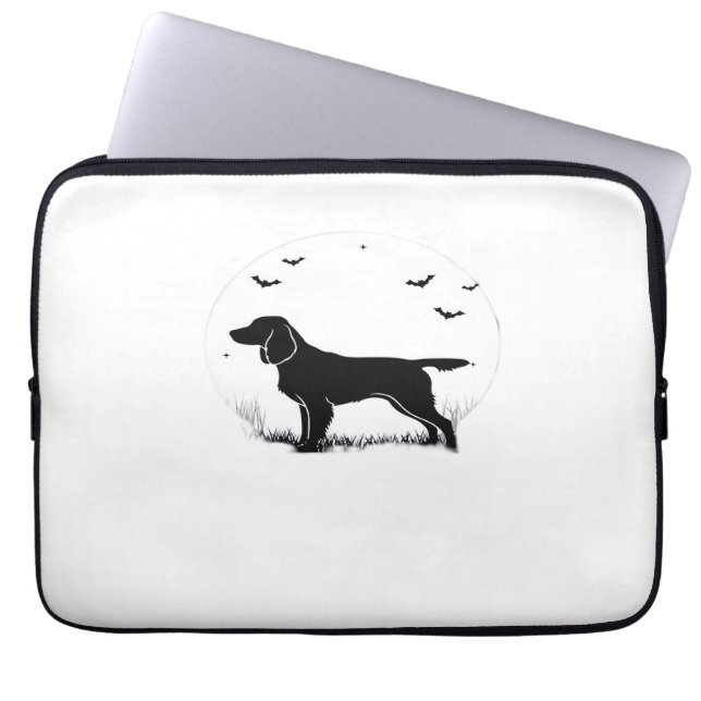 Capa Para Notebook Boykin Spaniel Dog - Halloween Moon Silhouette Cla (Frente)