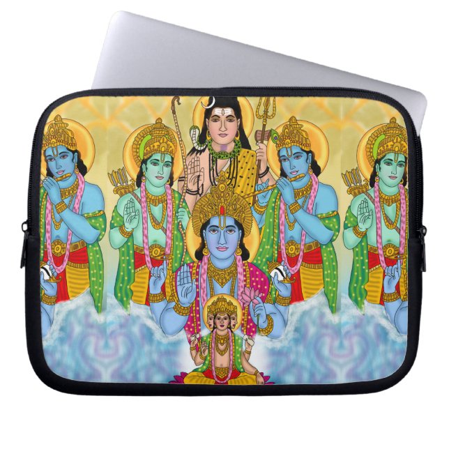 Capa Para Notebook Brahma Vishnu Shiva Ram Krishna Laptop Cover (Frente)