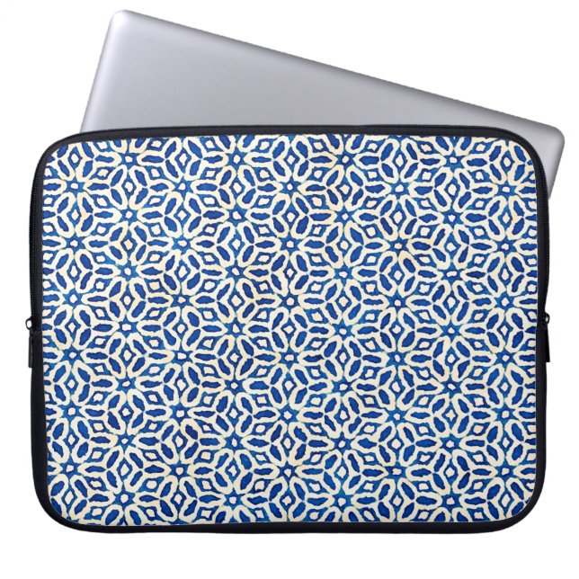 Capa Para Notebook Branca artificial, cor-de-água, azul artístico e b (Frente)