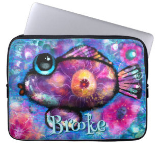 Capa Para Notebook Branca De Peixe Grande, Cinzenta, Branca, Personal
