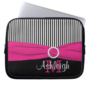 Capa Para Notebook Branco preto rosa com Bolsa de laptop FAUX
