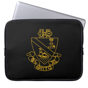 Capa Para Notebook Brasão Phi Chi Theta Dourado e Preto