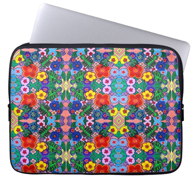 Capa Para Notebook Bright Abstrato Flower Art (Frente)