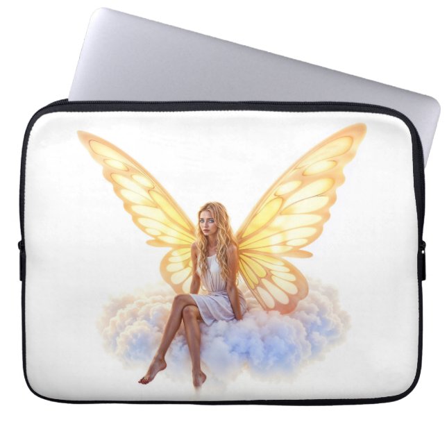 Capa Para Notebook Bright fada ouro borboleta asas gentis belas (Frente)