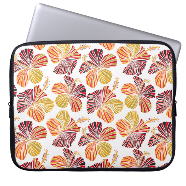 Capa Para Notebook Bright hawaian design com plantas tropicais e hi (Frente)