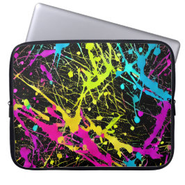 Capa Para Notebook Bright Neon Paint Splatter