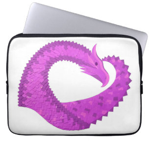 Capa Para Notebook Bright purple heart dragon on white