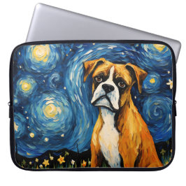 CAPA PARA NOTEBOOK BRIGHT STARRY NOITE COM BOXER DOG
