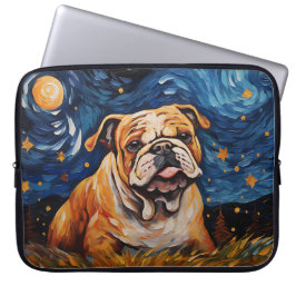 CAPA PARA NOTEBOOK BRIGHT STARRY NOITE COM CACHORRO BULLDOG