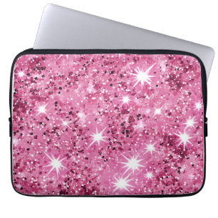 Capa Para Notebook Brilhante de estrelas rosa quente