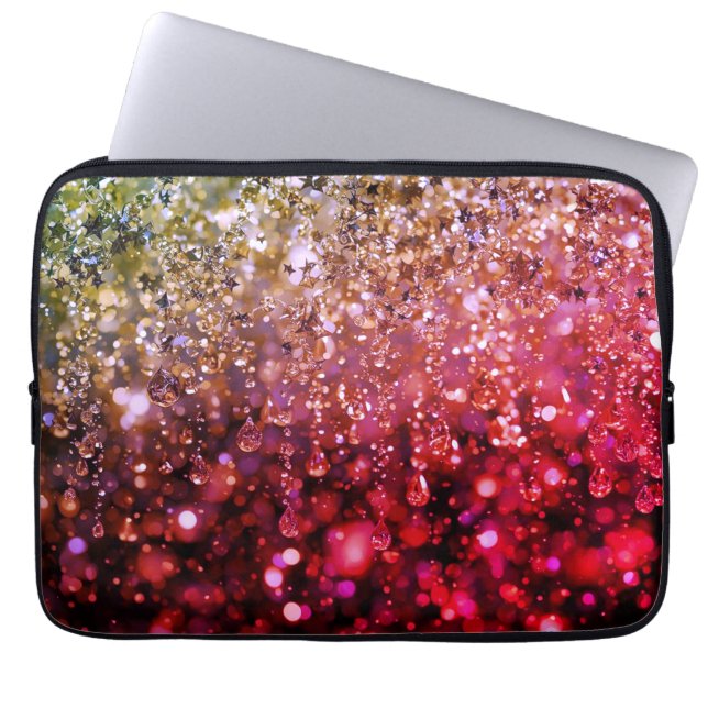 Capa Para Notebook Brilhante, Personalizado Glittery de Volta à Escol (Frente)