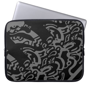 Capa Para Notebook "Brilho" Arte de Abstrato B&W