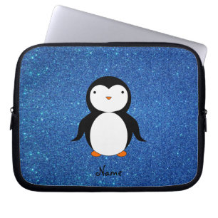 Capa Para Notebook Brilho azul personalizado do pinguim conhecido