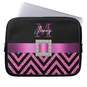 CAPA PARA NOTEBOOK BRILHO DA VIGA DO PRETO DO ROSA QUENTE FEMININO