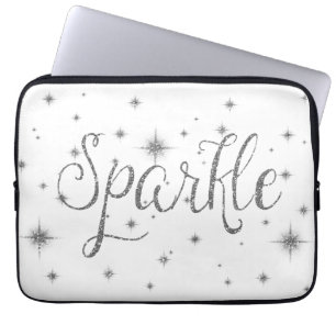 Capa Para Notebook Brilho de prata do falso da faísca