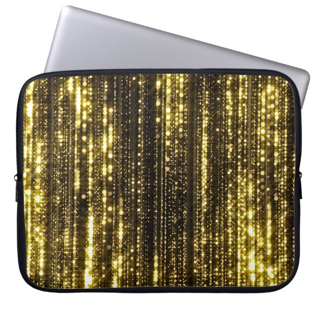 Capa Para Notebook Brilho Dourado: Fundo de Partículas Bokeh (Frente)