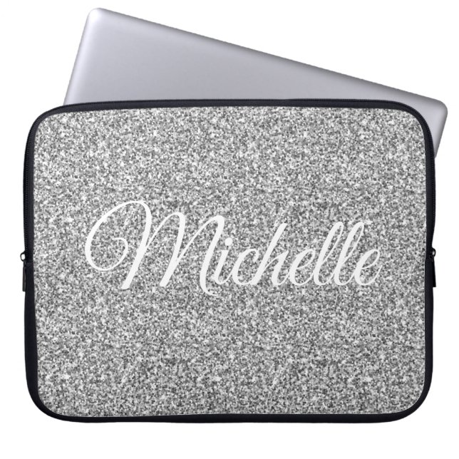Capa Para Notebook Brilho Prateado Metalizado Personalizado (Frente)