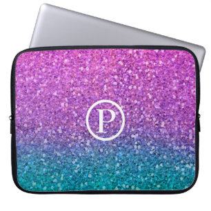 Capa Para Notebook Brilho Rosa Azul Turquesa e Roxo Espelhado