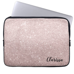 Capa Para Notebook brilho rosa de ouro elegante