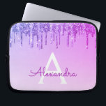 Capa Para Notebook Brilho roxo e Monograma de Sparkle<br><div class="desc">Glitter de Discagem Roxo e Monograma Elegante Esparso. Esse caso pode ser personalizado para incluir seu nome inicial e próprio.</div>