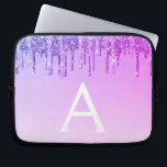Capa Para Notebook Brilho roxo e Monograma de Sparkle<br><div class="desc">Glitter de Discagem Roxo e Monograma Elegante Esparso. Esse caso pode ser personalizado para incluir seu nome inicial e próprio.</div>