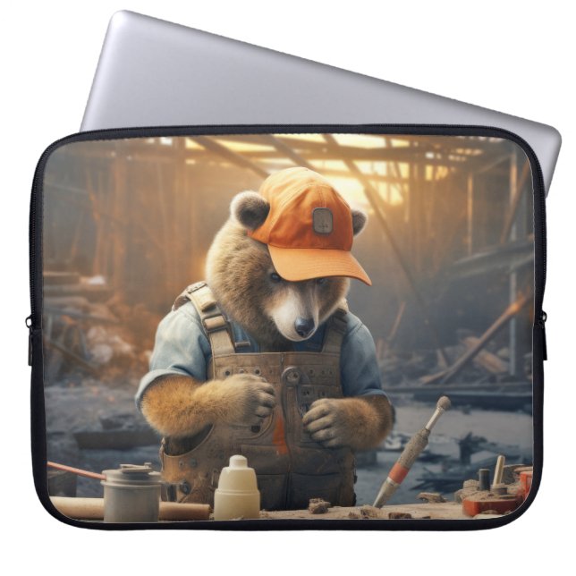 Capa Para Notebook Brincadeiras de Urso Grizzy Trabalham em Brincadei (Frente)