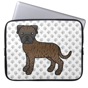 Capa Para Notebook Brindle Bullmastiff Cute Cartoon Dog & Paws