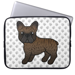 Capa Para Notebook Brindle French Bulldog Cute Cartoon Dog